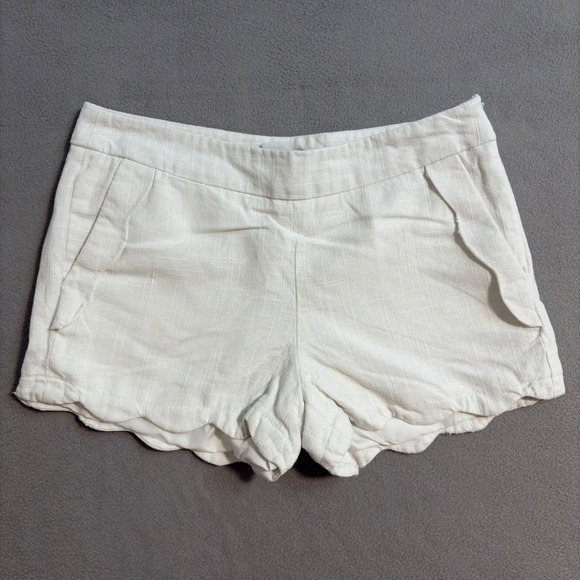 Banana Republic Linen Blend Scalloped Hem Shorts Womens Petite S - Picture 1 of 10